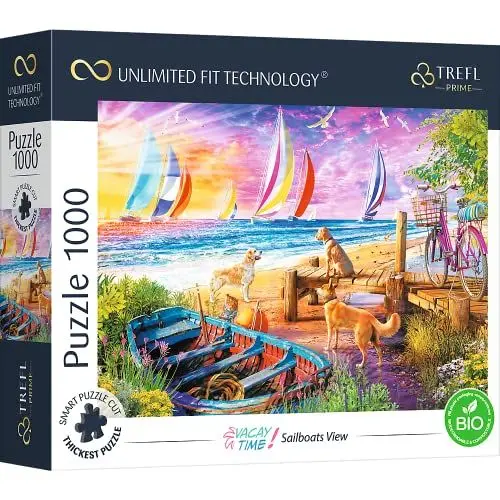 Produktbild: UFT Puzzle 1000 - Vacay Time: Blick auf Segelboote