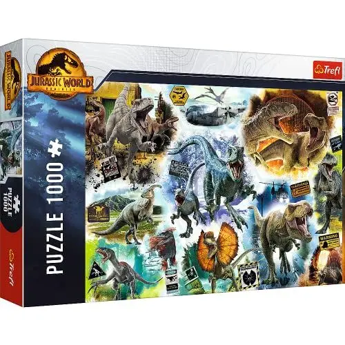 Produktbild: Trefl 10727 1000 Teile, DIY kreative Unterhaltung Spaß, Klassische Puzzles für Erwachsene und Kinder ab 12 Jahren, Jurassic World: Dominion Auf den Spuren der Dinosaurier