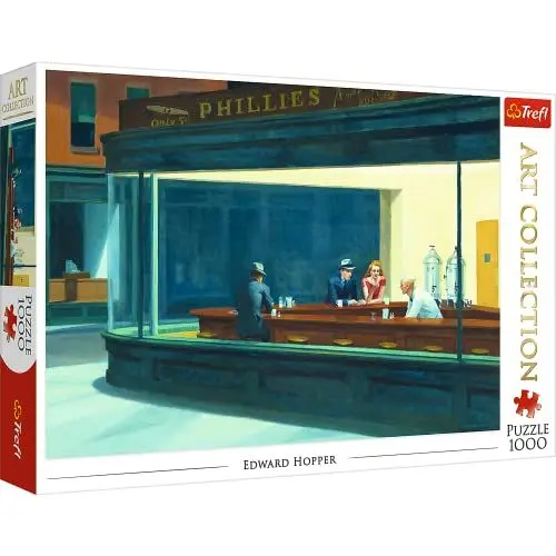 Produktbild: Trefl 10747 1000 Elemente, Art Collection, Kunst, Amerikanische Malerei, DIY, Kreative Unterhaltung, Spaß, Klassische Puzzles für Erwachsene und Kinder ab 12 Jahren, Nachteulen, Edward Hopper