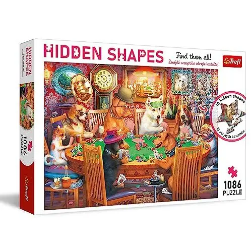 Produktbild: Trefl - Puzzle Hidden Shapes: Spieleabend - 1000 + 86 Elemente - Finde das Puzzle Versteckte Formen, Ungewöhnliche Puzzles, Kreative Unterhaltung, Spaß für Erwachsene und Kinder ab 12 Jahren