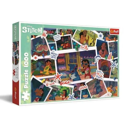 Produktbild: Trefl 10882 Stich Lilo & Stitch, Süße Erinnerungen 1000 Teile-Puzzle mit Märchenfiguren, kreative Unterhaltung, für Erwachsene und Kinder ab 12 Jahren, Mehrfarbig