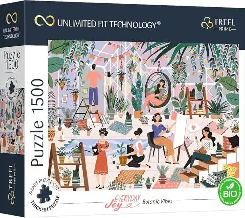 Produktbild: Trefl 26205 Prime 1500 Elemente Dickste Pappe, Bio, Pflanzen, Entspannung, Freizeit, Kreative Unterhaltung für Erwachsene und Kinder ab 12 Jahren Hochelement, UFT Everyday Joy Puzzle: Botanic Vibes