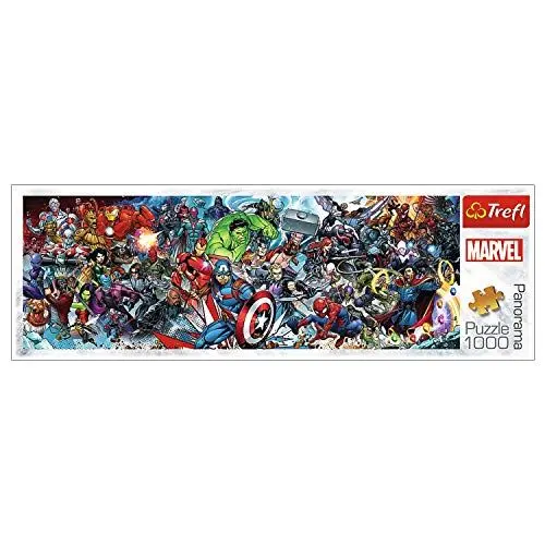 Produktbild: Trefl 29047 Puzzle, Tritt dem Marvel-Universum bei, 1000 Teile, Panorama, Disney Marvel, für Kinder ab 12 Jahren, Avengers