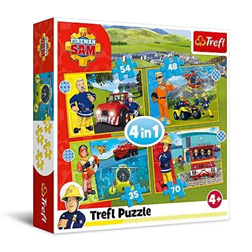Produktbild: Trefl Feuerwehrmann Sam zur Rettung, 4 in 1 Puzzle (Kinderpuzzle)