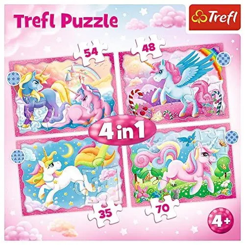 Produktbild: Trefl 4 in 1 Puzzle - Einhörner