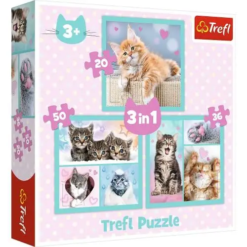 Produktbild: 3 in 1 Puzzle - Katzen, Sweet Animals