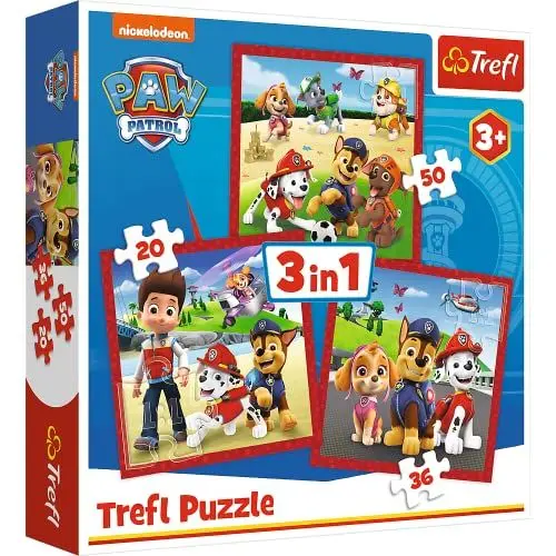 Produktbild: Trefl - PAW Patrol, Fröhliche Welpen - 3in1 Puzzle, 3 Puzzles, von 20 bis 50 Elementen - Puzzles mit Märchenfiguren, Verschiedene Schwierigkeitsgrade, Kreative Unterhaltung für Kinder ab 3 Jahren