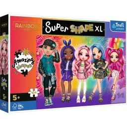 Produktbild: Trefl 50015 104 XL Super Shape-Verrückte Formenpuzzles, große Teile, Bunte Puzzles Märchenfiguren, Spaß für Kinder ab 5 Jahren, Stylische Rainbow High