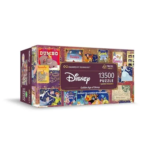 Produktbild: Trefl Prime - Puzzle UFT: Disney, Golden Age of Disney - 13500 Teile, Großes Puzzle, Dickste Pappe, Bio, EKO, Collage mit Märchenfiguren, Unterhaltung für Erwachsene und Kinder ab 12 Jahren