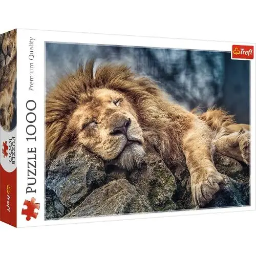 Produktbild: Trefl 916 10447 EA 1000 Teile, Premium Quality, für Erwachsene und Kinder ab 12 Jahren 1000pcs Sleeping Lion, Coloured, Katzentreffen, Farbig