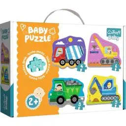 Produktbild: Trefl, Puzzle, Fahrzeuge auf einer Baustelle, von 3 bis 6 Teilen, 4 Sets, Baby Classic, für Kinder ab 2 Jahren
