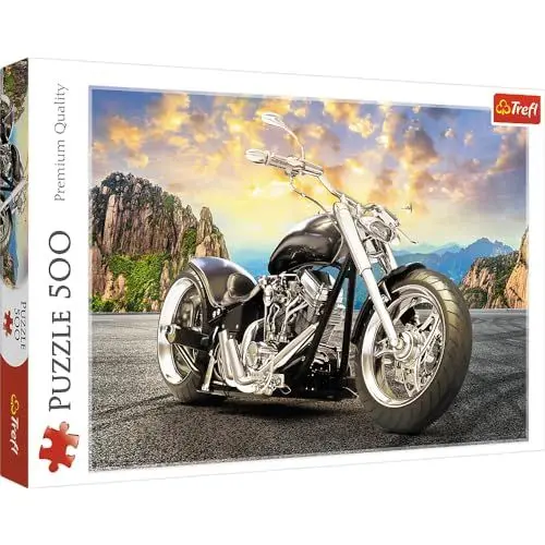 Produktbild: Trefl, Puzzle, Schwarzes Motorrad, 500 Teile, Premium Quality, für Erwachsene und Kinder ab 10 Jahren