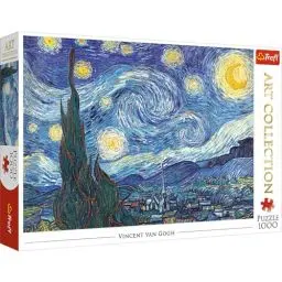 Produktbild: Trefl TR10560 Sternennacht, Vincent van Gogh Other License 1000 Teile, Art Collection, Premium Quality, für Erwachsene und Kinder ab 12 Jahren Puzzle, Farbig, Blau, Schwarz, Grün