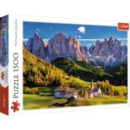 Produktbild: Trefl TR26163 Villnößtal, Dolomiten, Italien 1500 Teile, Premium Quality, für Erwachsene und Kinder ab 12 Jahren Puzzle, Mehrfarbig