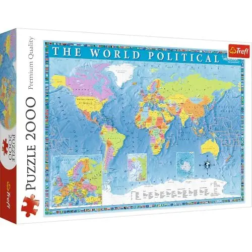 Produktbild: Trefl, Puzzle, Politische Weltkarte, 2000 Teile, für Kinder ab 12 Jahren, farbig, 27099