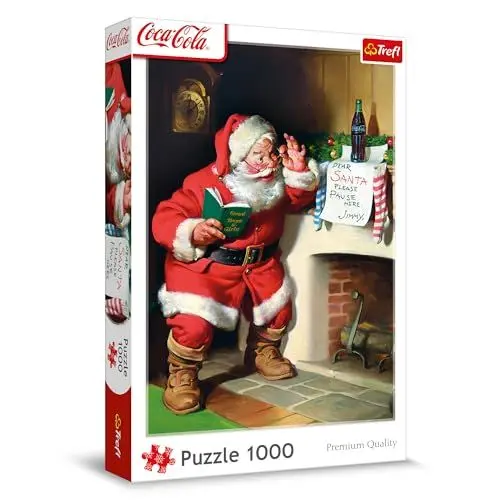 Produktbild: Trefl - Coca-Cola, Weihnachtsmann am Kamin - Puzzle 1000 Elemente - Weihnachtspuzzle, für Erwachsene und Kinder ab 14 Jahren