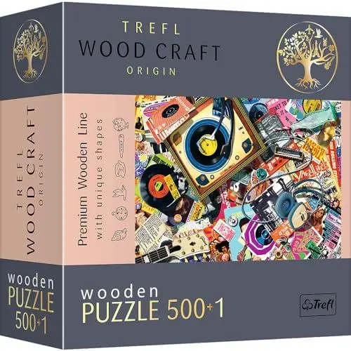 Produktbild: Trefl - Holz Puzzle: In der Welt der Musik - 500+1 Teile, Wood Craft, Unregelmäßige Formen, 50 Figuren, Modernes Premium Puzzlespiel, DIY, für Erwachsene und Kinder ab 12 Jahren