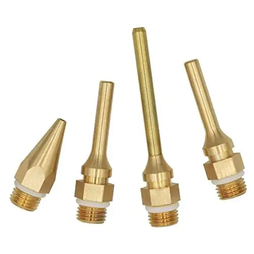 Produktbild: Treki 4 Stück Heißklebepistole Düse Kupfer Fusionierte Klebepistole Zubehör Ersatz Silikonpistole DIY Kupfer Kleber Pistole 34/50/50/70mm