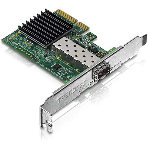 Produktbild: TRENDnet, TEG-10GECSFP, 10 Gigabit PCIe SFP+ Netzwerkadapter, konvertiert einen PCIe-Steckplatz in einen 10G SFP+-Steckplatz, unterstützt 802.1Q, Standard- und Low-End-Medien enthalten