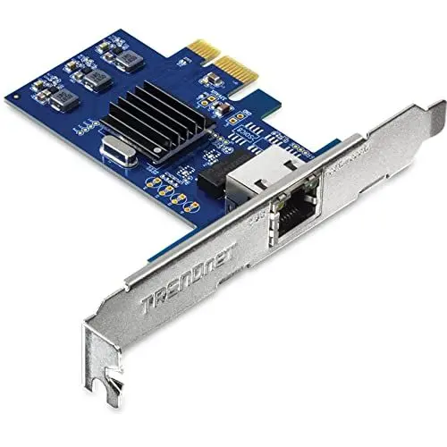 Produktbild: TRENDnet TEG-25GECTX PCIe 2.5Gbase-T Netzwerkadapter, Konvertiert PCie Slot in 2.5G Ethernet Port, 802.1Q VLAN Tagging, Standard und diskrete Medien inklusive, 9KB Jumbo Frames