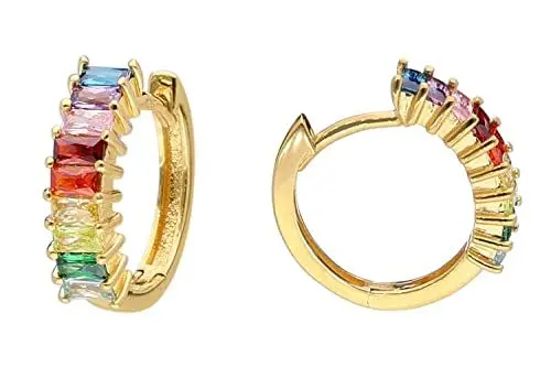 Produktbild: trendor Damen Ohrringe 925 Silber Vergoldet Klapp-Creolen eleganter Ohrschmuck für Damen, zauberhafter Schmuck, zeitlose Geschenkidee, 41665