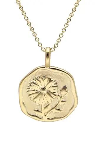 Produktbild: trendor Halskette mit Monatsblume September 925 Silber Vergoldet zauberhafter Halsschmuck für Damen, edles Accessoire und schöne Geschenkidee 68002-09-40 40 cm