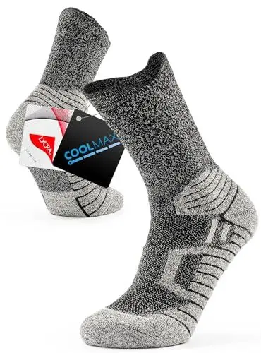 Produktbild: TRENDOUX Weich Socken Herren Damen, Unisex Cushioned Laufsocken Männer Frauen Gemütlich Atmungsaktiv Antischweiß Wandersocken Mit Verstärkt Kompression Grau L 1 Paar 39-42 43-46