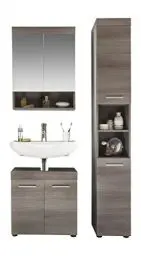 Produktbild: trendteam smart living - 3-teilige Badkombination Badmöbel - Badezimmer - Runner - Aufbaumaß (BxHxT) 103 x 190 x 31 cm - Farbe Sardegna Rauchsilber - 158190721