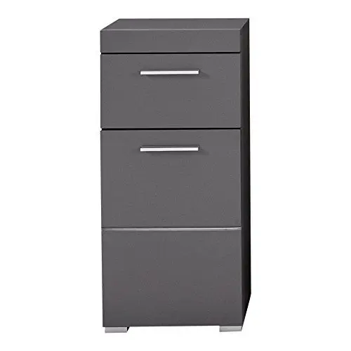Produktbild: trendteam smart living - Badkommode Kommode - Bad - Amanda - Aufbaumaß (BxHxT) 37 x 79 x 31 cm - Farbe Agave Grau Hochglanz - 139380221