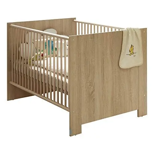 Produktbild: trendteam smart living - Olivia - Babybett - Eiche Sägerau - Kinderbett mit Lattenrost (auf 3 Höhen verstellbar) und 2 Bettseiten (BxHxT) 143 x 83 x 78 cm - 3 entnehmbare Sprossen