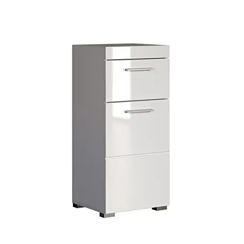 Produktbild: trendteam smart living - Badkommode Kommode - Bad - Amanda - Aufbaumaß (BxHxT) 37 x 79 x 31 cm - Farbe Weiß Hochglanz - 139380201