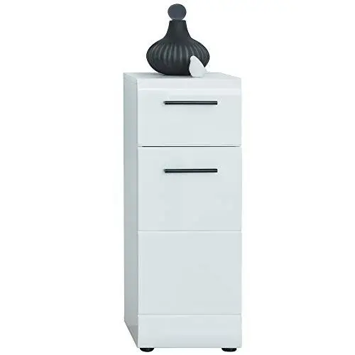 Produktbild: trendteam smart living - Badkommode Kommode - Badezimmer - Skin - Aufbaumaß (BxHxT) 30 x 79 x 31 cm - Farbe Weiß Hochglanz - 111680201