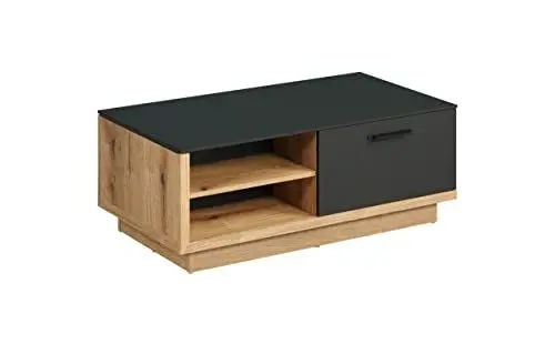 Produktbild: trendteam smart living - Couchtisch Wohnzimmertisch - Wohnzimmer - Synnax - Aufbaumaß (BxHxT) 110 x 42 x 60 cm - Farbe Anthrazit mit Coast Evoke Eiche - 213411284