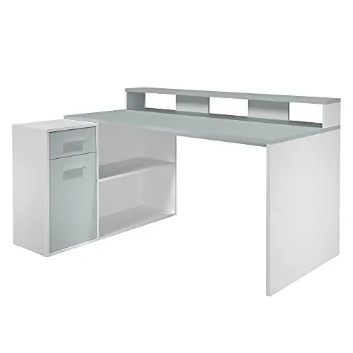 Produktbild: trendteam smart living - Gamer - Büromöbel - Lichtgrau - Schreibtischkombination mit 1 Tür, 1 Schublade, 2 offenen Fächern und 2 Einlegeböden - (BxHxT) 160 x 92 x 115 cm - Links oder Rechtsstellbar