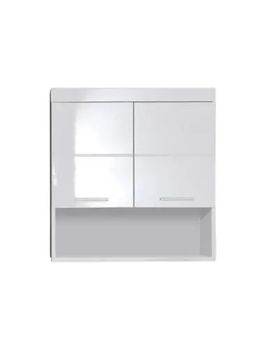 Produktbild: trendteam smart living - Amanda - Hängeschrank breit - Weiß/Weiß Hochglanz - 1 offenes Fach + 1 Einlegeboden - (BxHxT) 73 x 77 x 23 cm - kratzfest