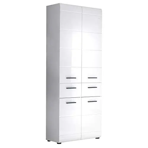 Produktbild: trendteam smart living - Hochschrank Schrank - Badezimmer - Skin - Aufbaumaß (BxHxT) 60 x 182 x 31 cm - Farbe Weiß Hochglanz - 111610501