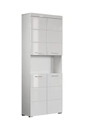 Produktbild: trendteam smart living - Hochschrank breit - Bad - Amanda - Aufbaumaß (BxHxT) 73 x 190 x 31 cm - Farbe Weiß Hochglanz - 139310501