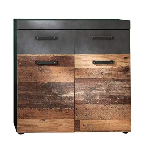 Produktbild: trendteam smart living - Schuhschrank Schuhkommode - Garderobe - Indy - Aufbaumaß (BxHxT) 90 x 89 x 34 cm - Farbe Graphit Grau Matera mit Old Wood - 187986723