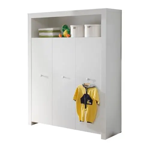 Produktbild: trendteam smart living - Kleiderschrank Schrank - Babyzimmer - Olivia - Aufbaumaß (BxHxT) 130 x 186 x 54 cm - Farbe Weiß - 155361301