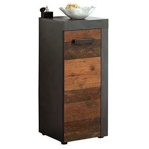 Produktbild: trendteam smart living - Kommode Schrank - Badezimmer - Indy - Aufbaumaß (BxHxT) 36 x 81 x 31 cm - Farbe Old Wood mit Matera - 125980223