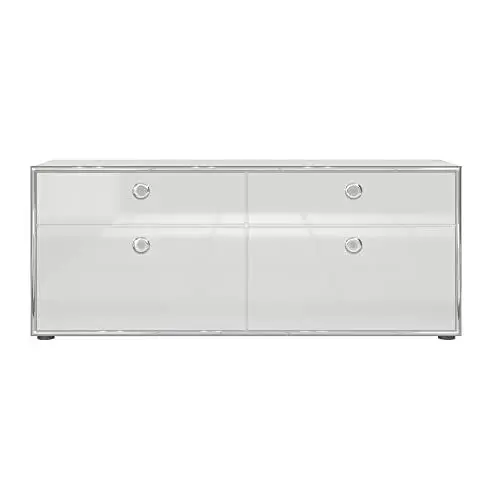 Produktbild: trendteam smart living - Lowboard Fernsehschrank Fernsehtisch - Wohnzimmer - Infinity - Aufbaumaß (BxHxT) 147 x 60 x 42 cm - Farbe Weiß - 195285001