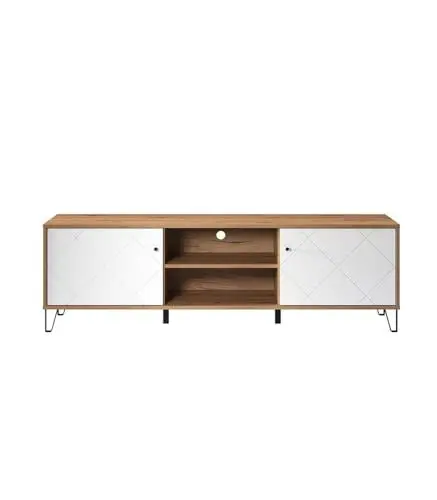 Produktbild: trendteam smart living - Lowboard Fernsehschrank Fernsehtisch - Wohnzimmer - Touch - Aufbaumaß (BxHxT) 183 x 56 x 40 cm - Farbe Artisan Eiche mit Weiß - 210232107
