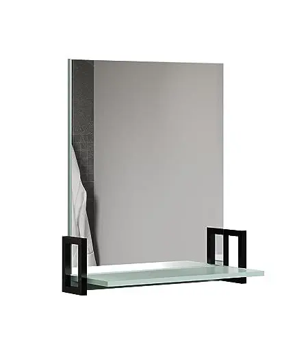 Produktbild: trendteam smart living - Matix - Wandspiegel - Türkis - Spiegel für das Badezimmer mit Metallgestell - (BxHxT) 64 x 74 x 24 cm - Spiegel inkl. Ablagefläche - Kratzfest