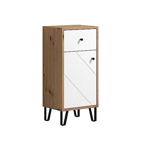 Produktbild: trendteam smart living - Badkommode Kommode - Badezimmer - Touch - Aufbaumaß (BxHxT) 36 x 79 x 29 cm - Farbe Artisan Eiche mit Weiß - 210280207