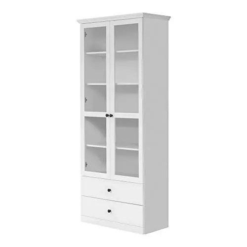 Produktbild: trendteam smart living - Vitrine Schrank Wohnzimmerschrank - Wohnzimmer - Baxter - Aufbaumaß (BxHxT) 81 x 196 x 41 cm - Farbe Weiß - 186013101