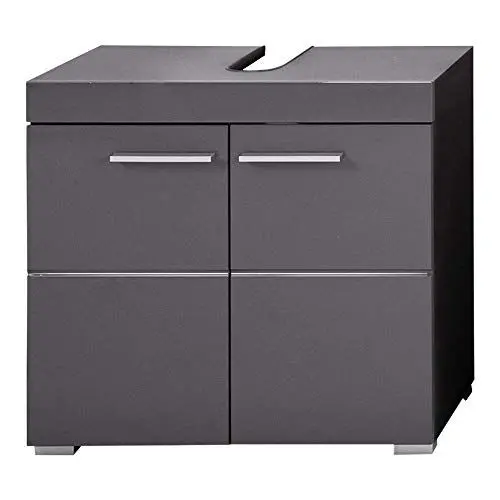 Produktbild: trendteam smart living - Waschbeckenunterschrank Unterschrank - Bad - Amanda - Aufbaumaß (BxHxT) 60 x 56 x 34 cm - Farbe Agave Grau Hochglanz - 139330121