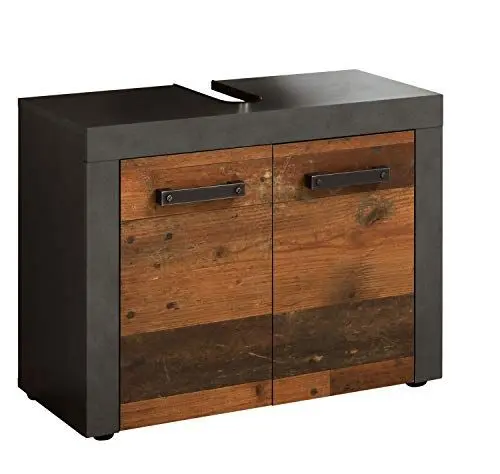 Produktbild: trendteam smart living - Waschbeckenunterschrank Unterschrank - Badezimmer - Indy - Aufbaumaß (BxHxT) 72 x 56 x 34 cm - Farbe Old Wood mit Matera - 125930123