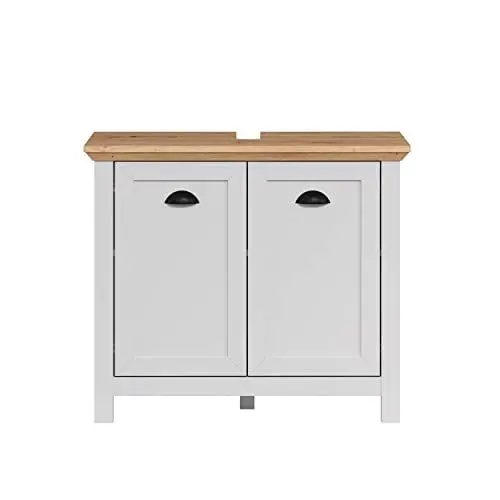 Produktbild: trendteam smart living - Waschbeckenunterschrank Unterschrank - Badezimmer - Landside - Aufbaumaß (BxHxT) 78 x 66 x 39 cm - Farbe Lichtgrau mit Artisan Eiche - 2118301F4