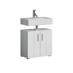 Produktbild: trendteam smart living - Waschbeckenunterschrank Unterschrank - Badezimmer - Wons - Aufbaumaß (BxHxT) 60 x 58 x 34 cm - Farbe Weiß Hochglanz - 220730101