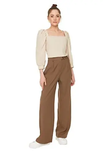 Produktbild: TRENDYOL Damen Braune Geräumige Hose Pants, Braun, 40 EU